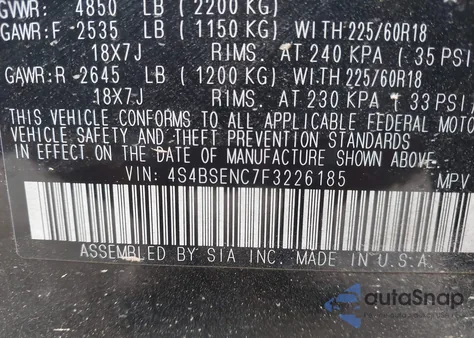 2015 Subaru Outback 3.6R Limited из США, поврежденный, VIN 4S4BSENC7F3226185